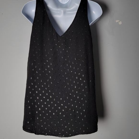 Lilly Pulitzer Black Silk Metallic Cami Tank Top Small Whimsygoth Capsule - Picture 4 of 9